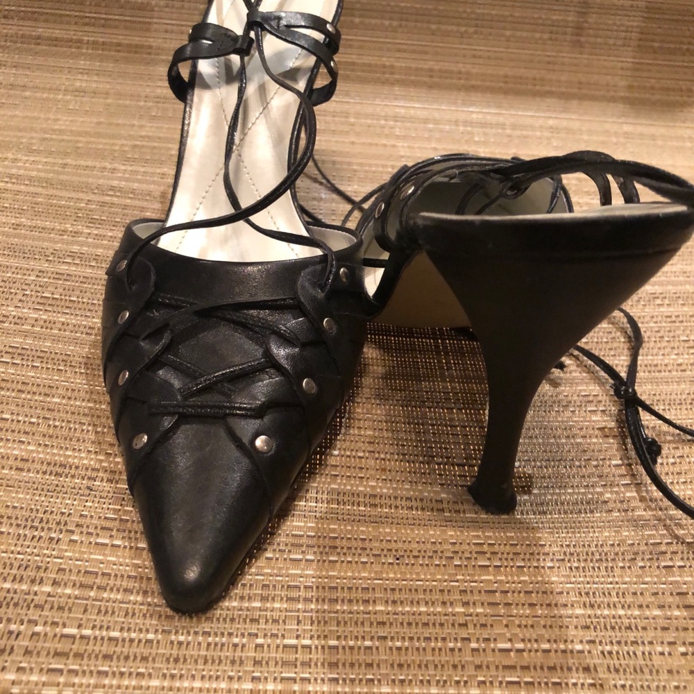 BCBG classic. Fun to wear. Not too high and not too low